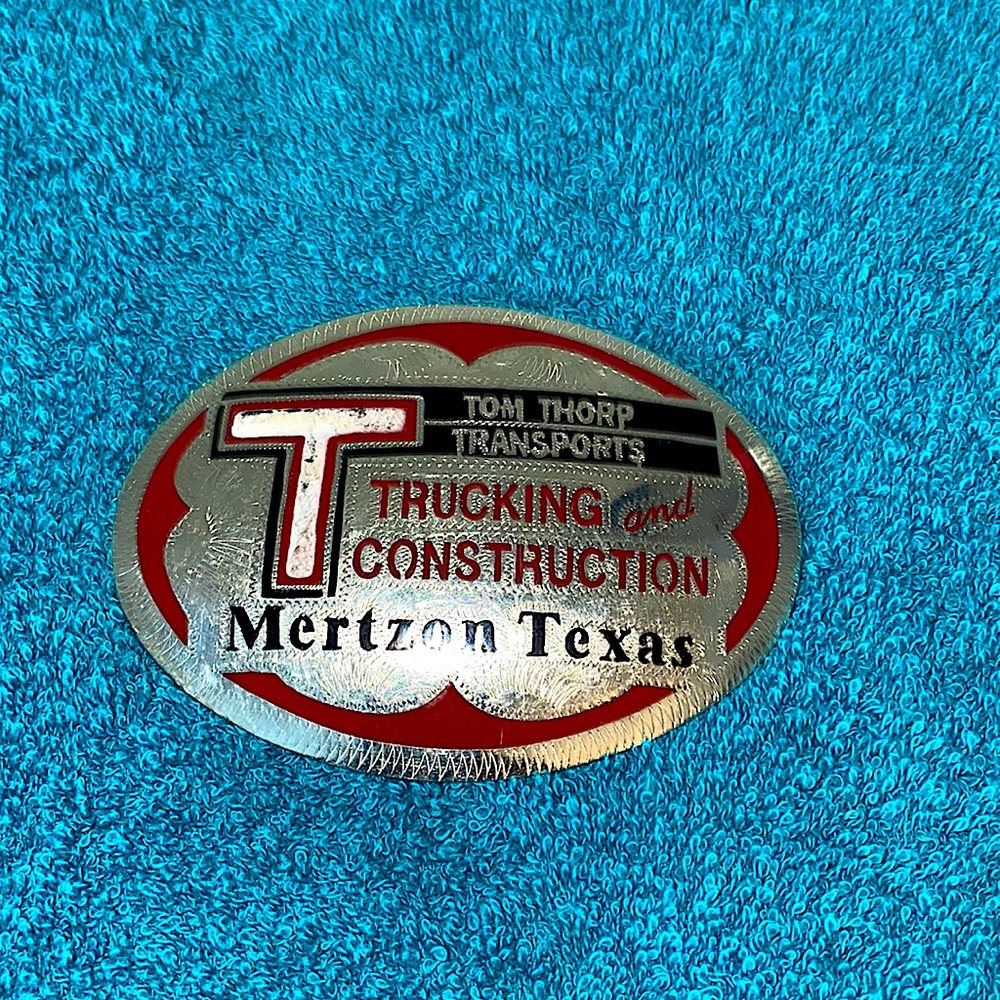 Vintage Metal belt buckle with advertising